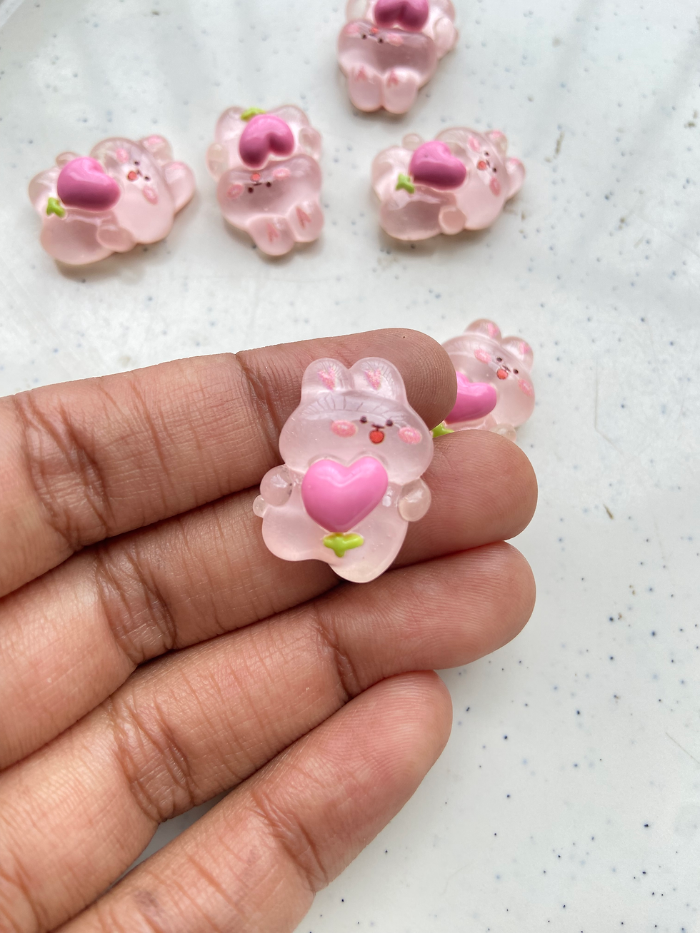 Thumbnail: Glow in dark resin jelly colour animal cabachon charm (no hook)