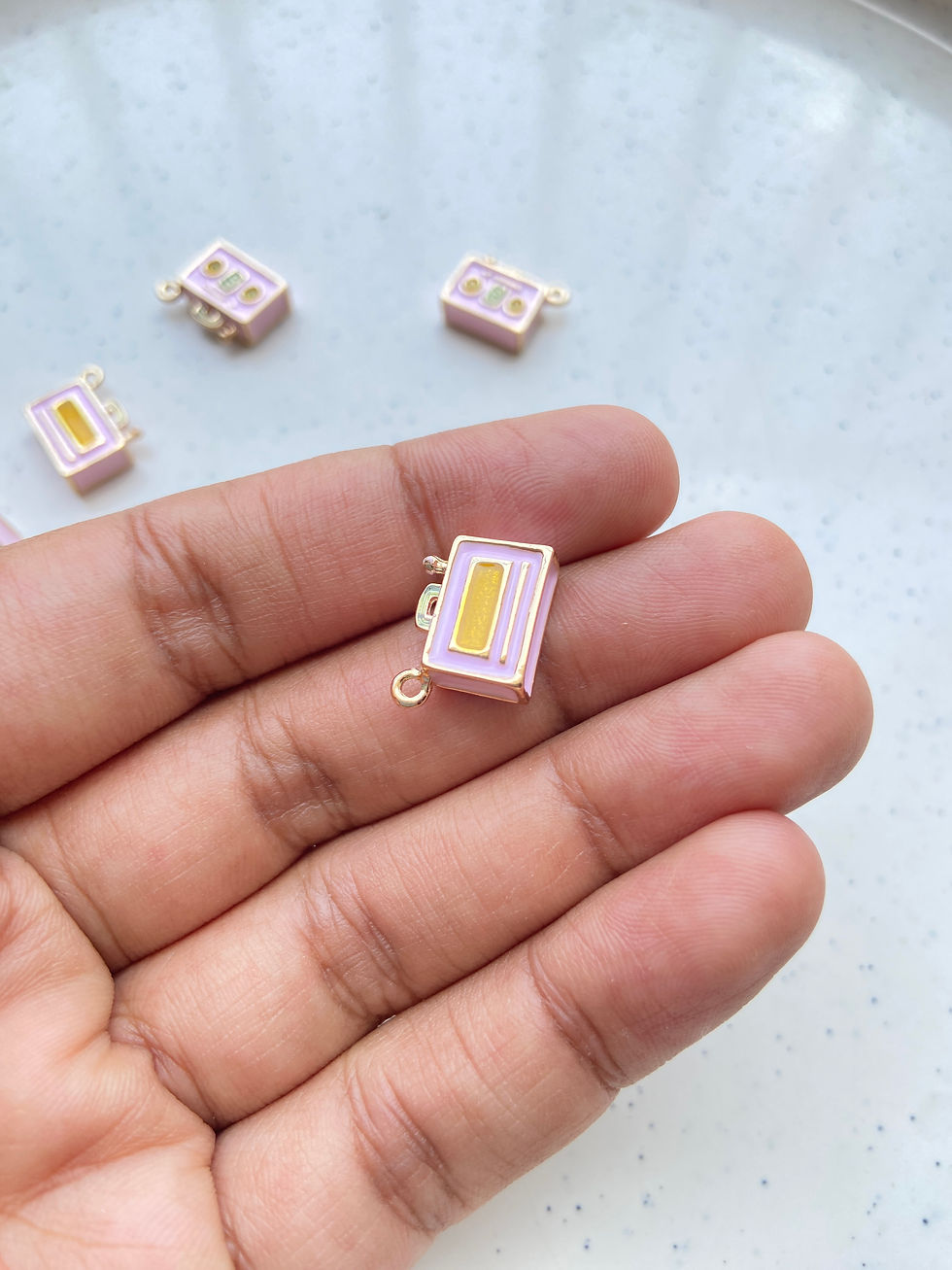 Thumbnail: 3D enamel tape recorder charm (1pc)