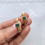 Thumbnail: Readymade emerald green stone hoop earring