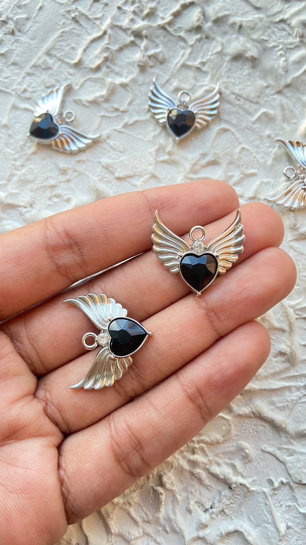 Thumbnail: Heart with wings alloy charm