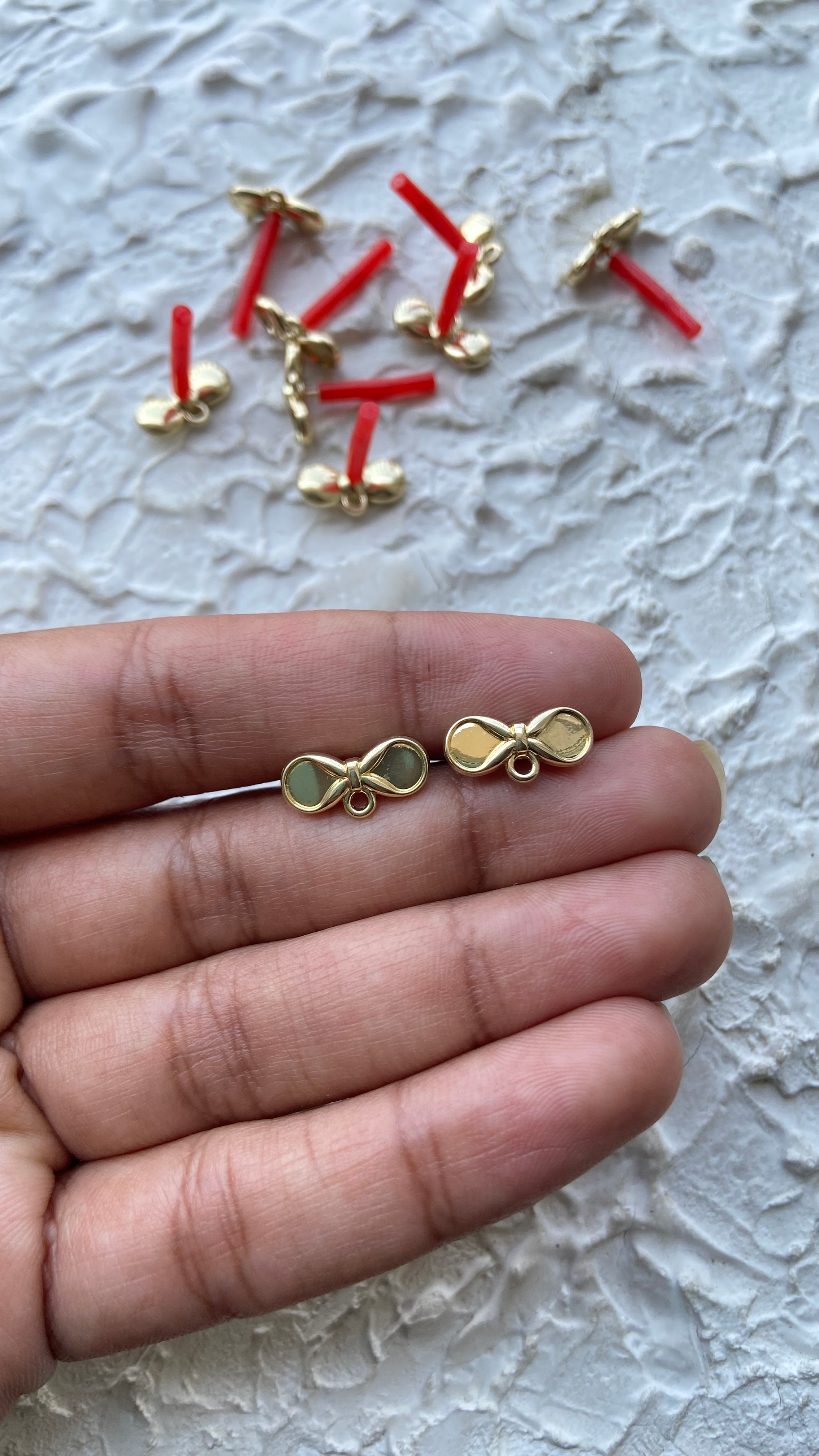 Gold Plated Mini Bow Stud