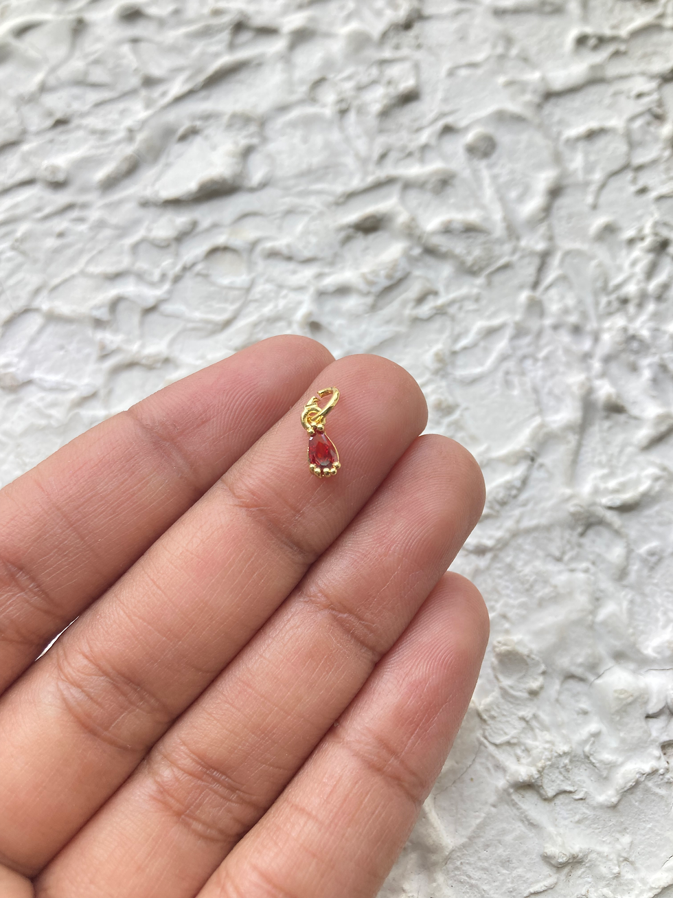 Thumbnail: 18k gold plated micro zircon drop charm