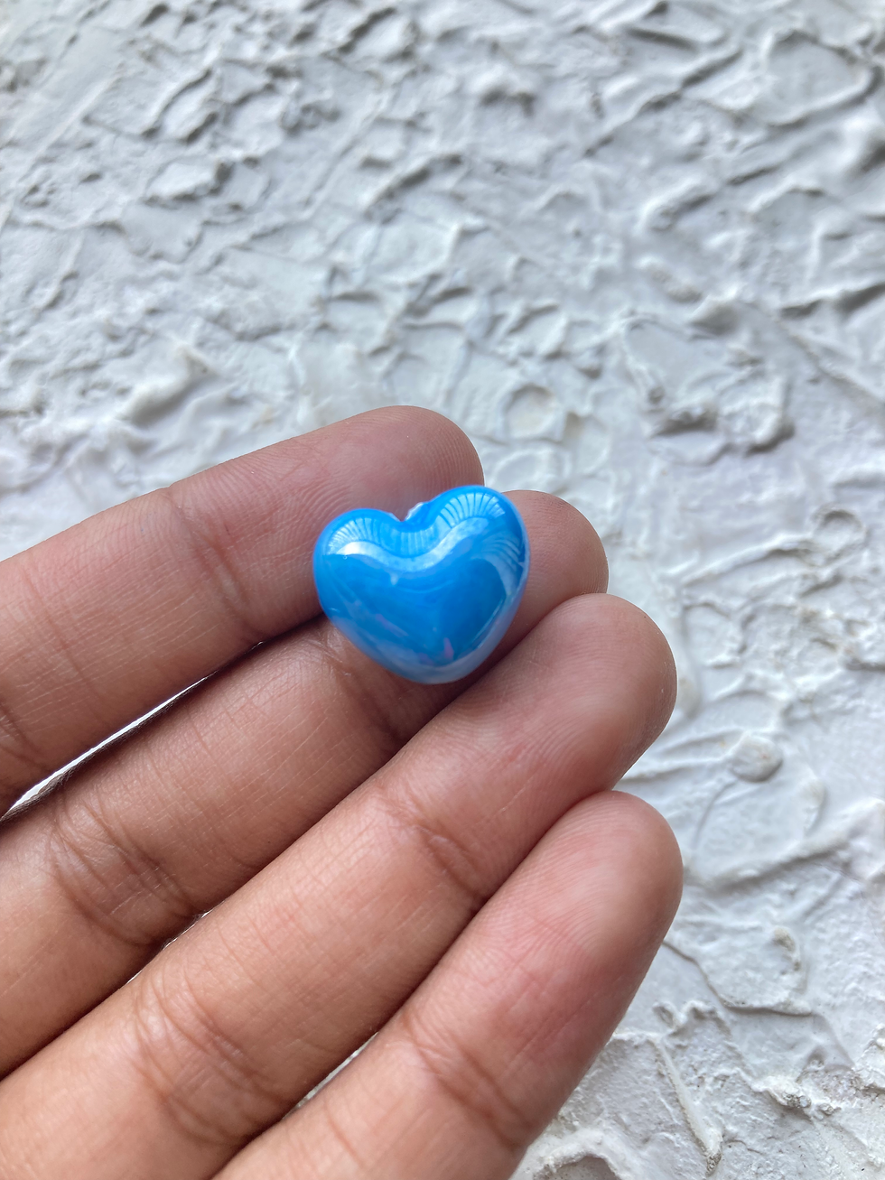 Thumbnail: Porcelain colourful heart bead, vertically drilled
