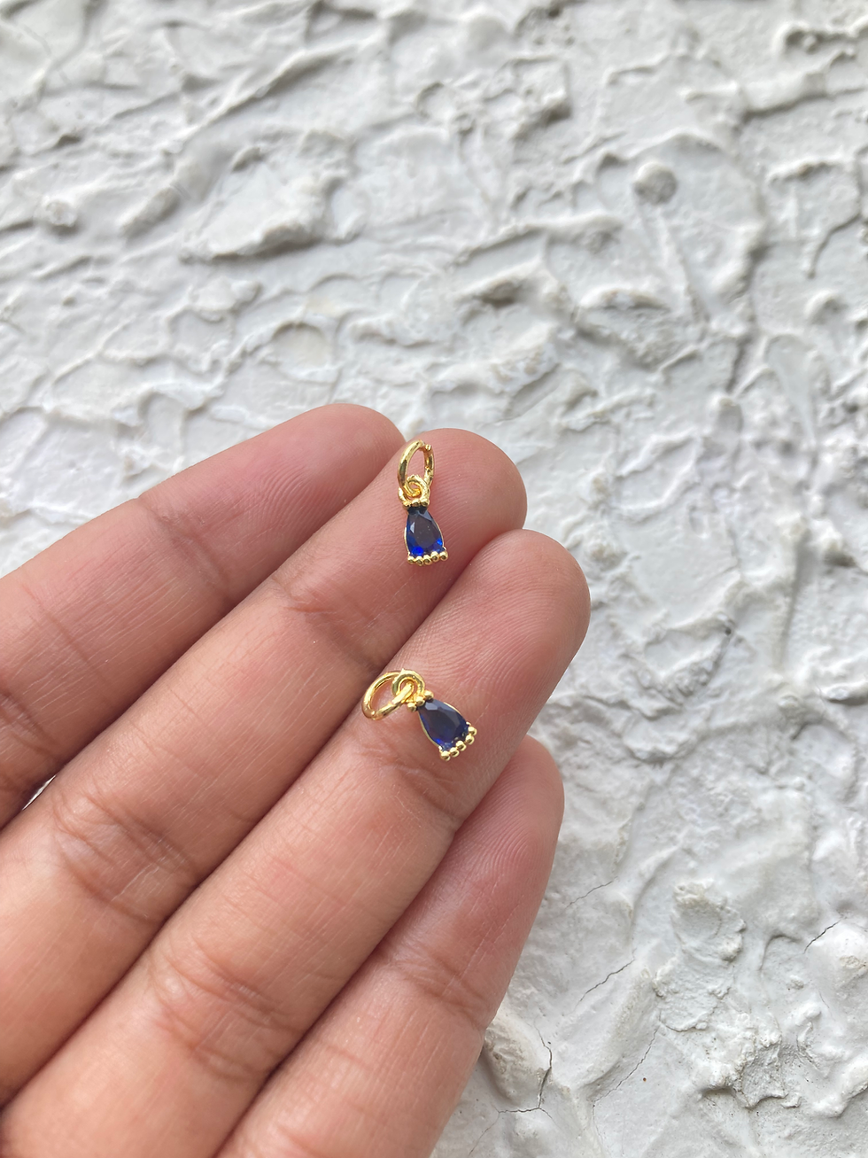 Thumbnail: 18k gold plated micro zircon drop charm