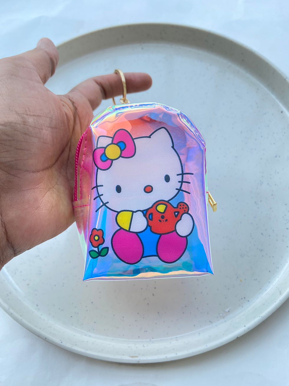 Thumbnail: Iridescent kitty print coin purse (1pc)