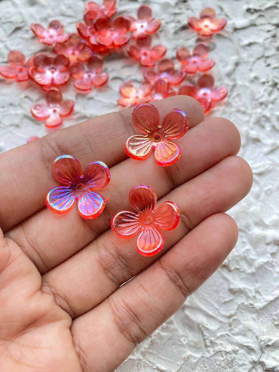 Thumbnail: Transparent acrylic flower bead caps