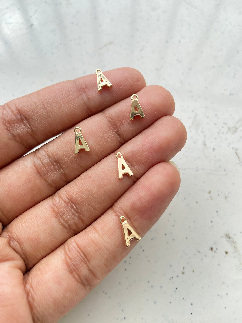 Thumbnail: 18k gold plated small alphabet charm