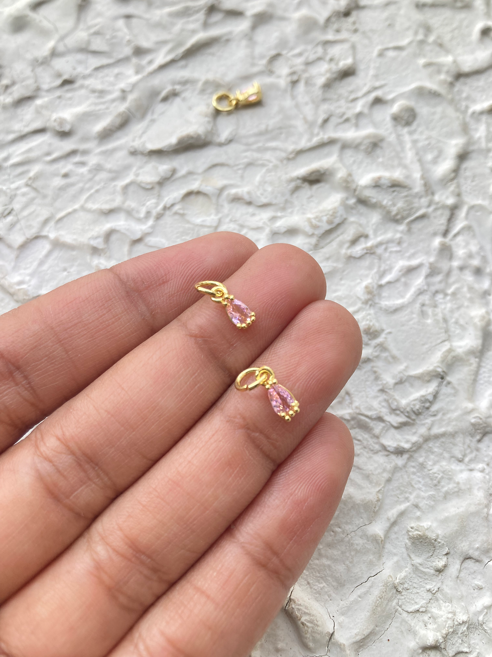 Thumbnail: 18k gold plated micro zircon drop charm