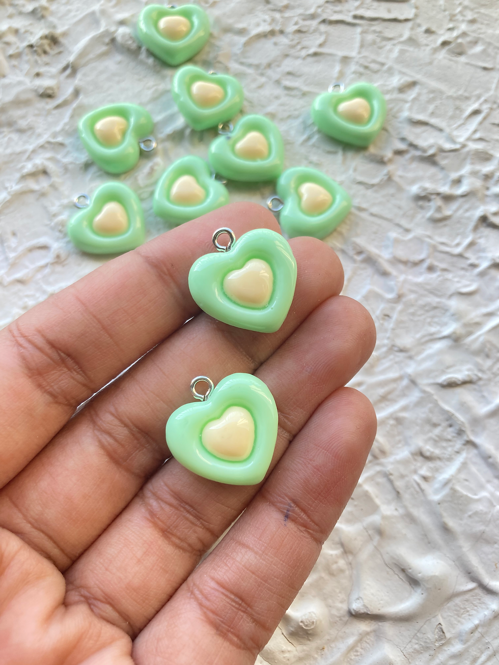Thumbnail: Double heart resin charm