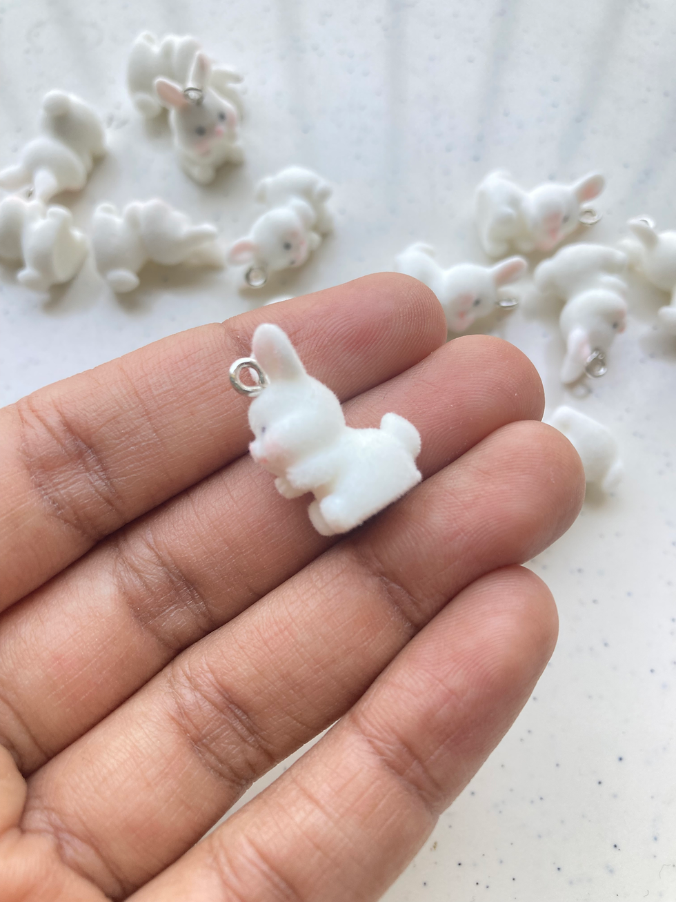 Thumbnail: Mini 3D velvet bunny charm