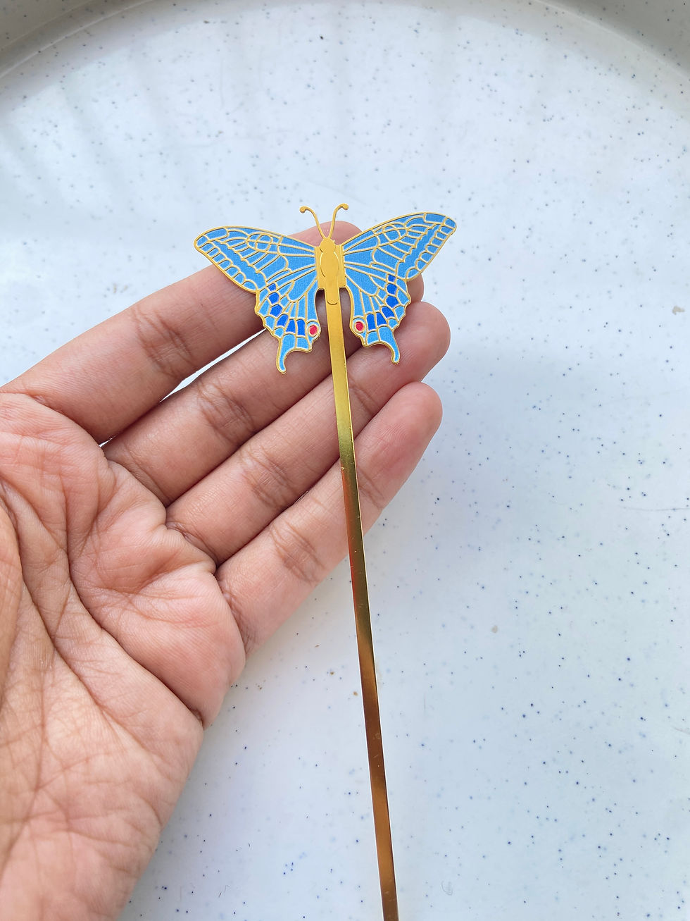 Thumbnail: Butterfly stick enamel bookmark