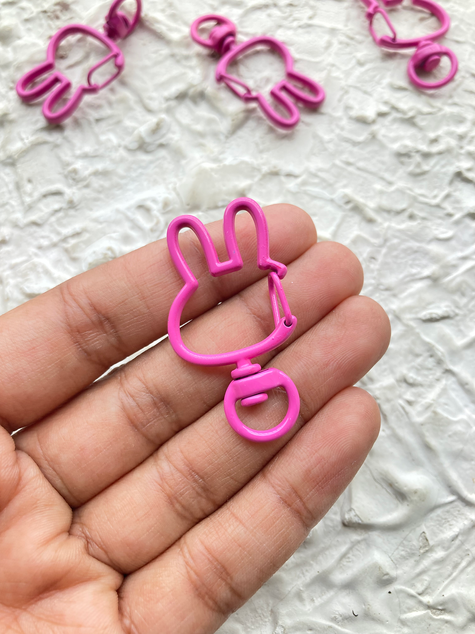 Thumbnail: Colourful rabbit shape alloy keychain clasp