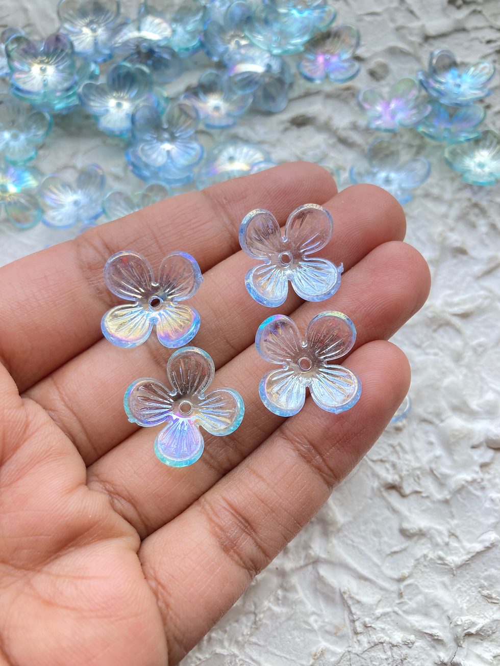 Thumbnail: Transparent acrylic flower bead caps