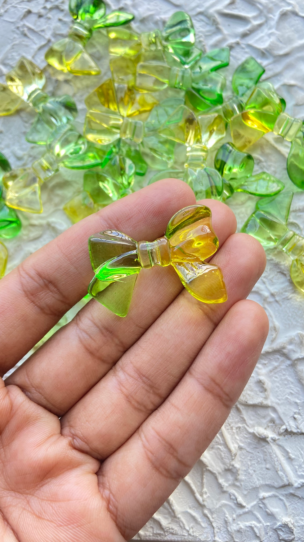 Thumbnail: Dual colour acrylic bow bead