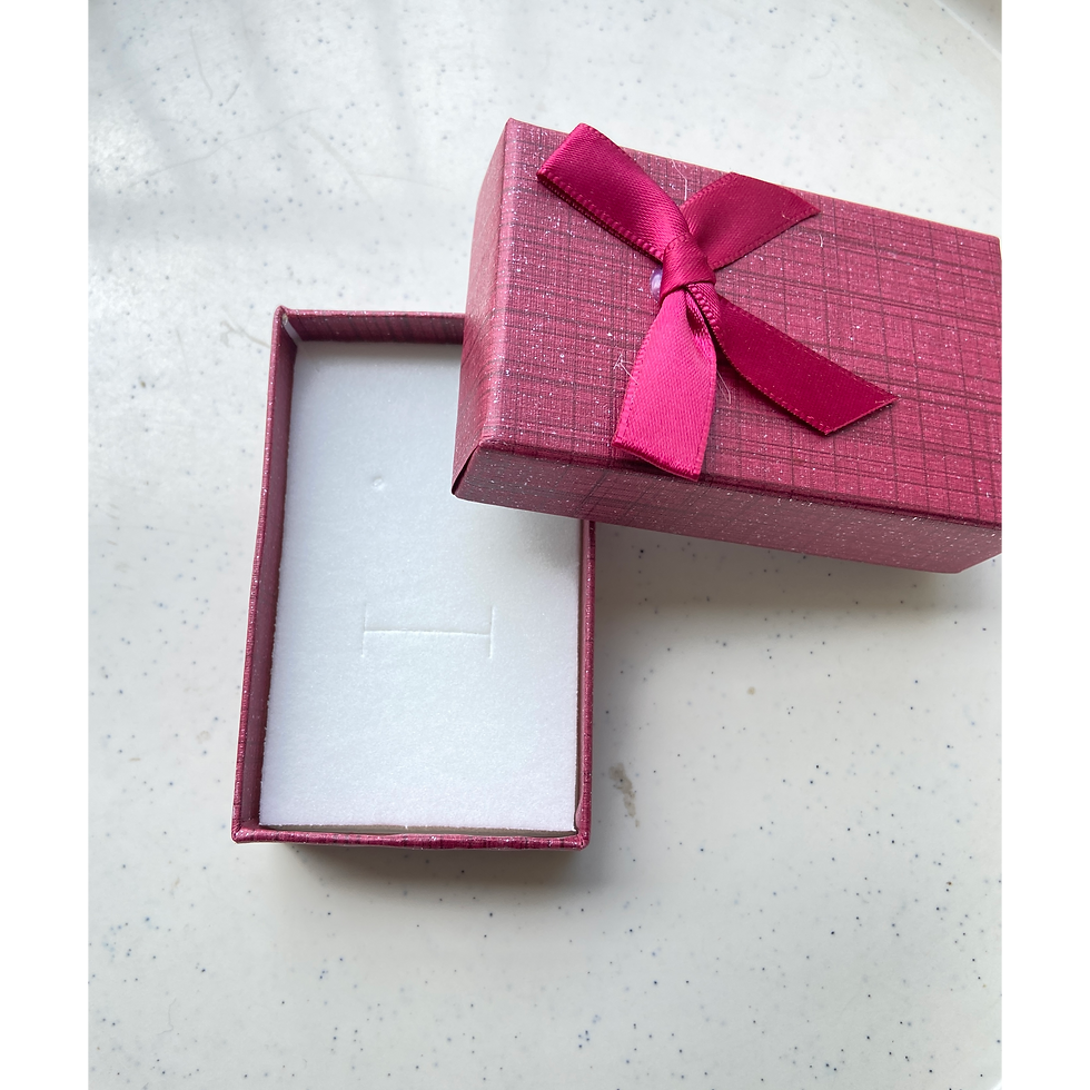 Thumbnail: Glitter maroon rectangle jewellery box with bow (1pc/box)
