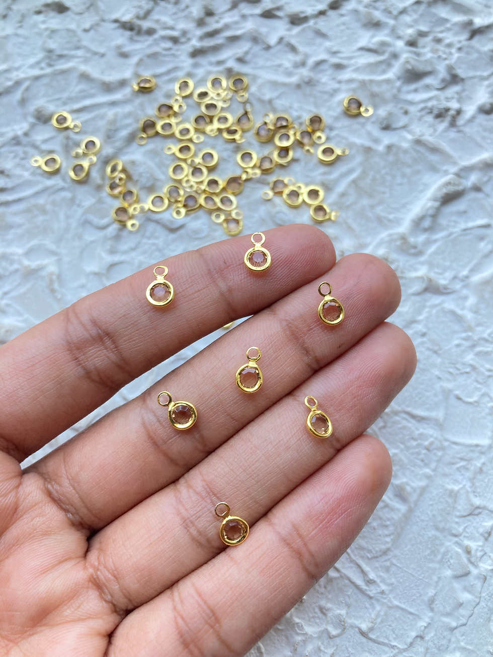 Thumbnail: Tiny colourful glass round charm