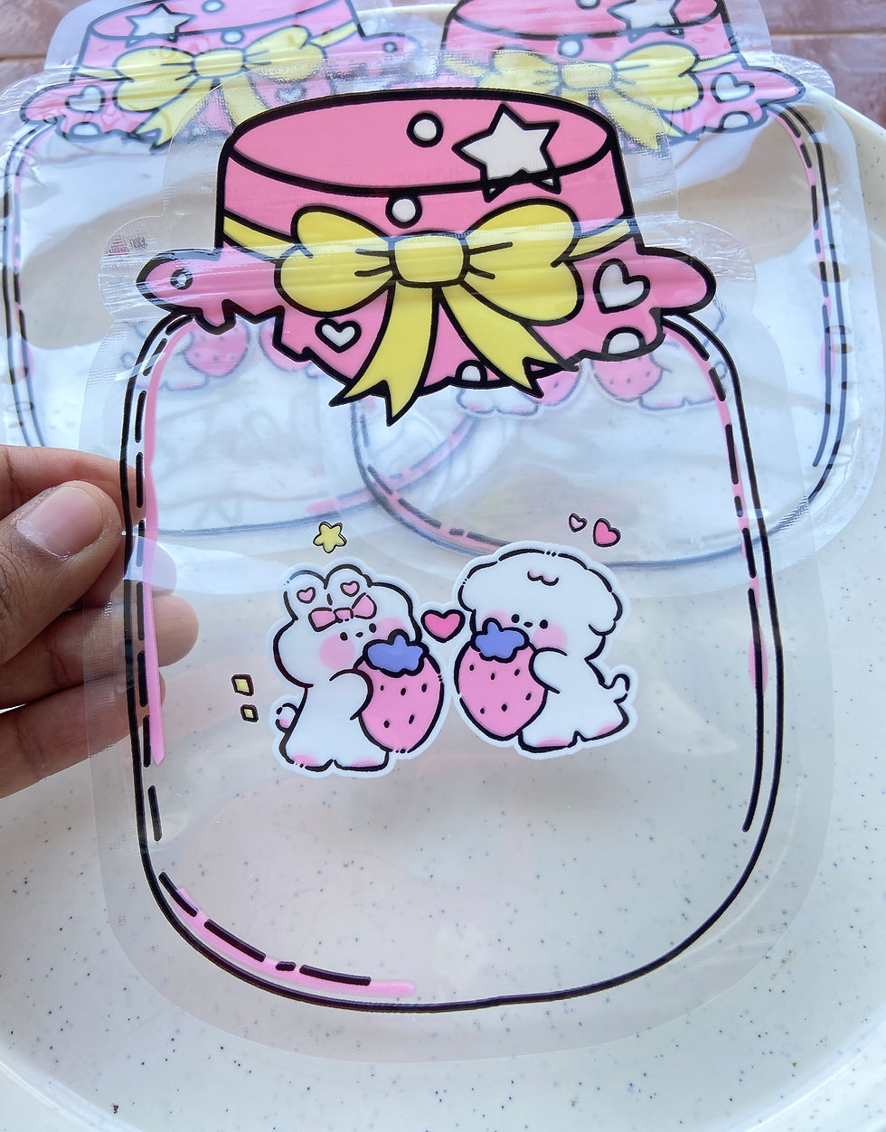 Thumbnail: Cartoon printed jar shape zip lock bag(1pc)