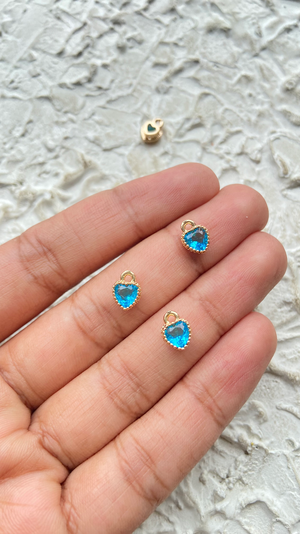 Thumbnail: Tiny colourful heart shape golden colour pendant/charm