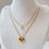 Thumbnail: Readymade, double layer zircon stone & heart pendant necklace, anti-tarnish