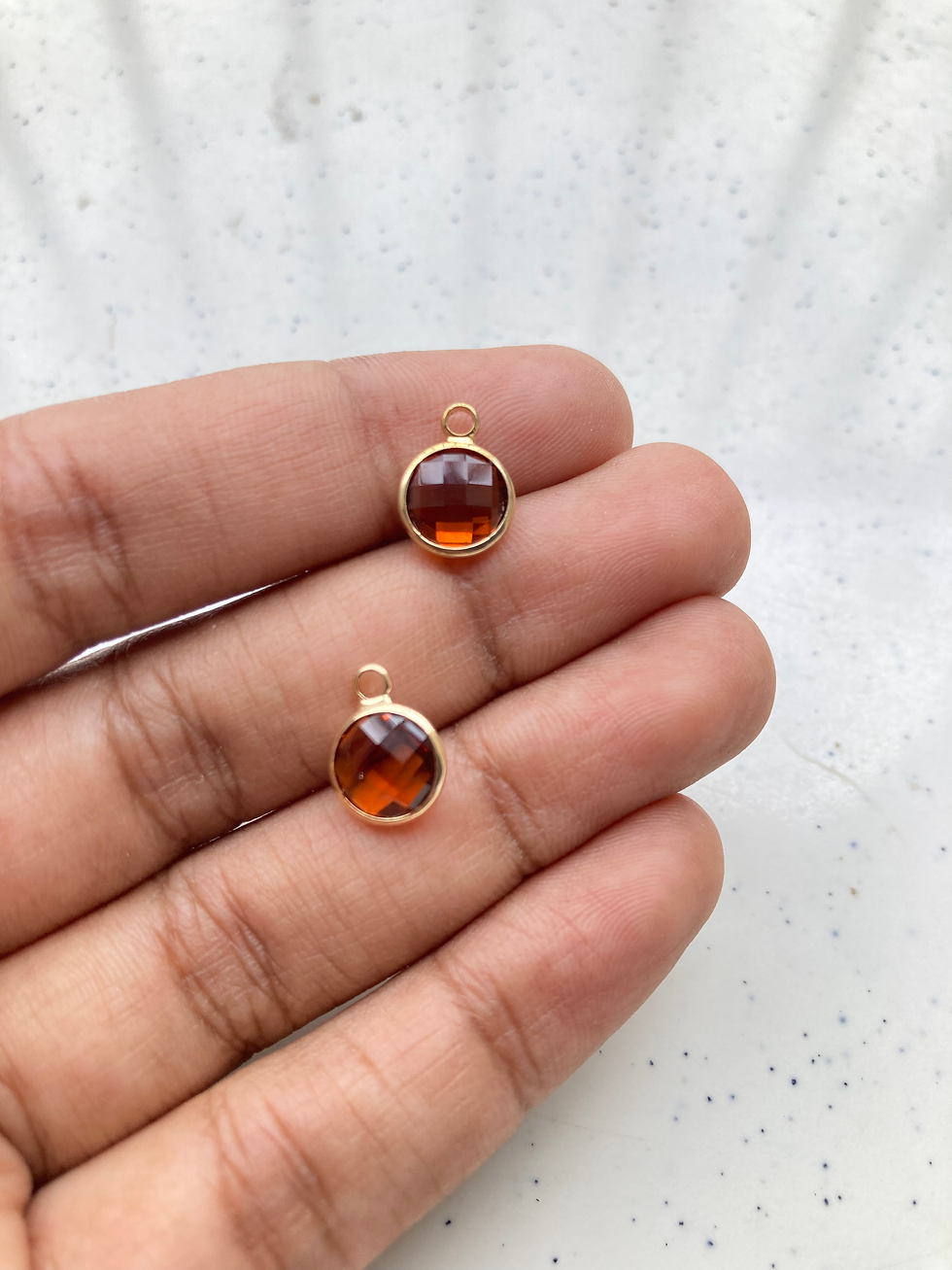 Thumbnail: 11.5*8.5mm, round colourful glass faceted charm