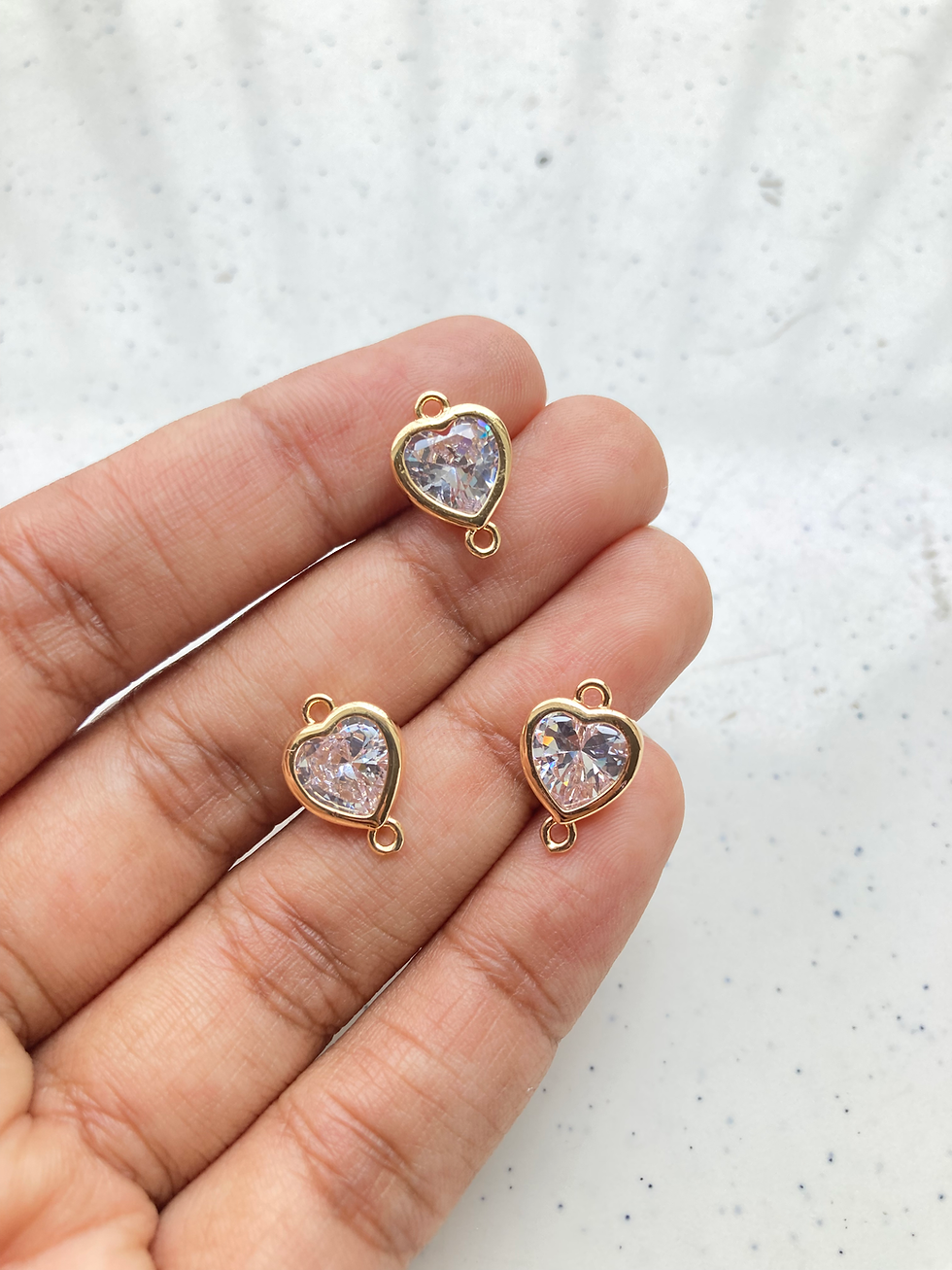 Thumbnail: 14*10*4.5mm, Heart glass connector