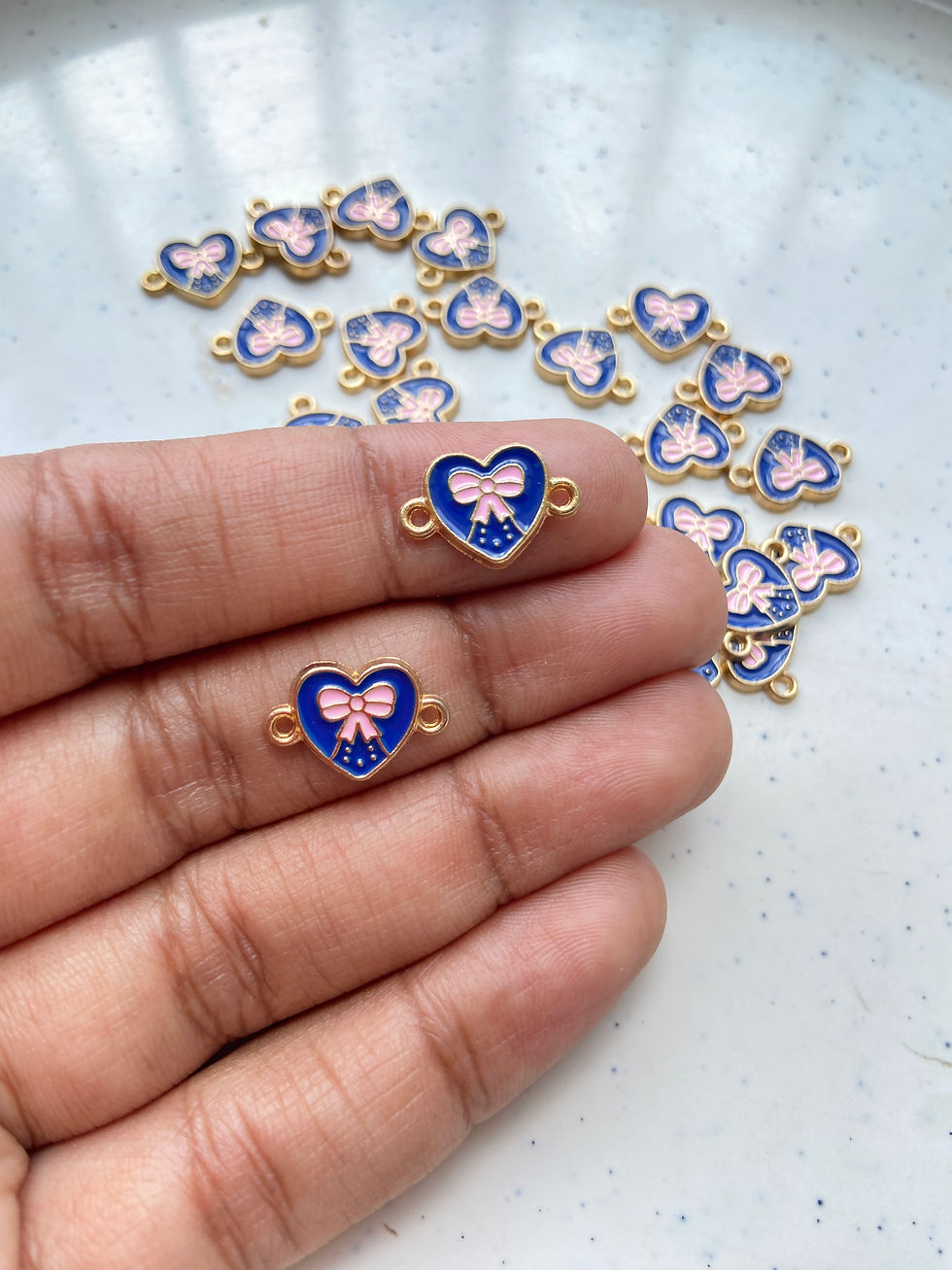 Thumbnail: Enamel heart with bow connector