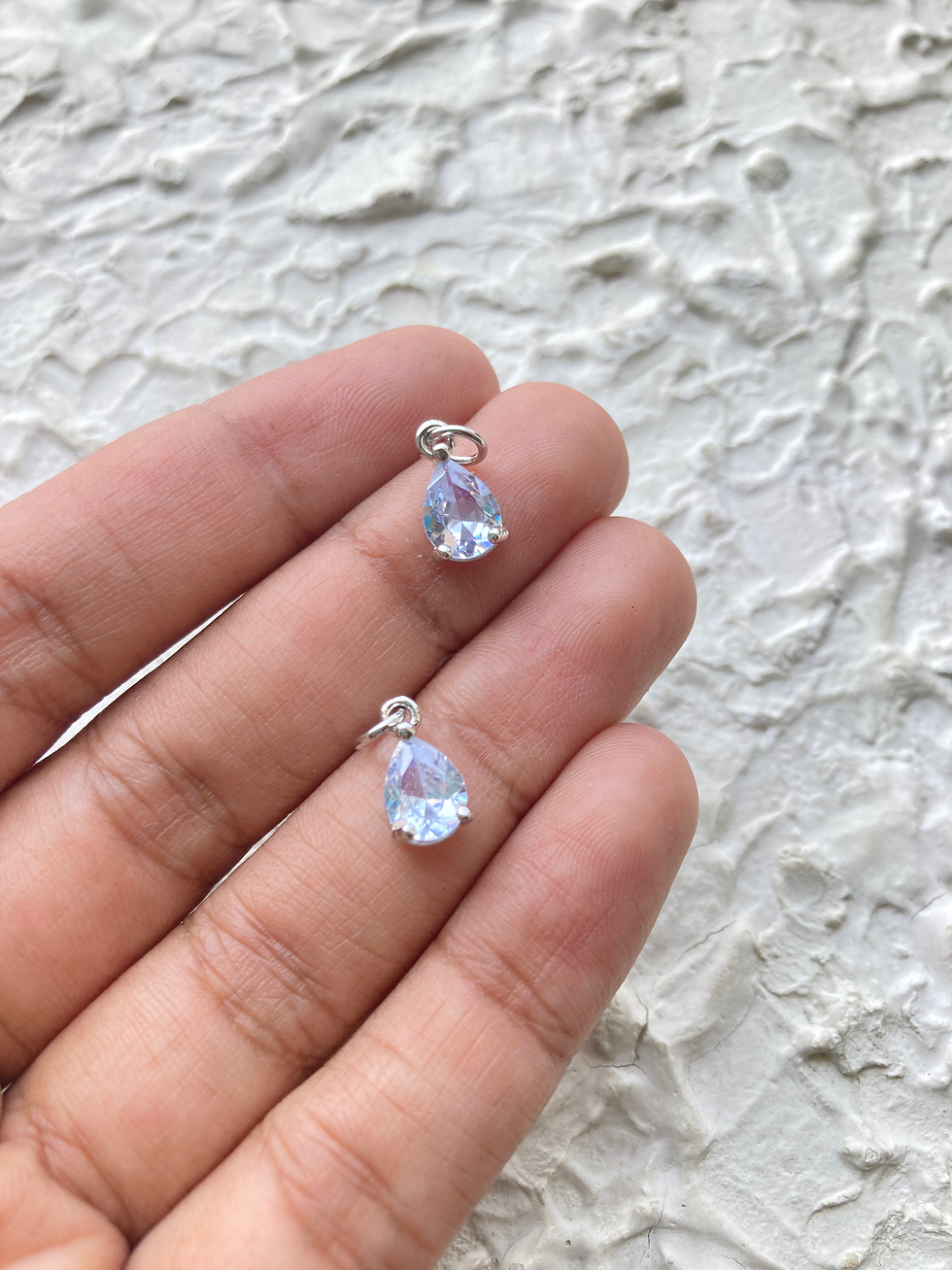 Thumbnail: Silver teardrop zircon charm