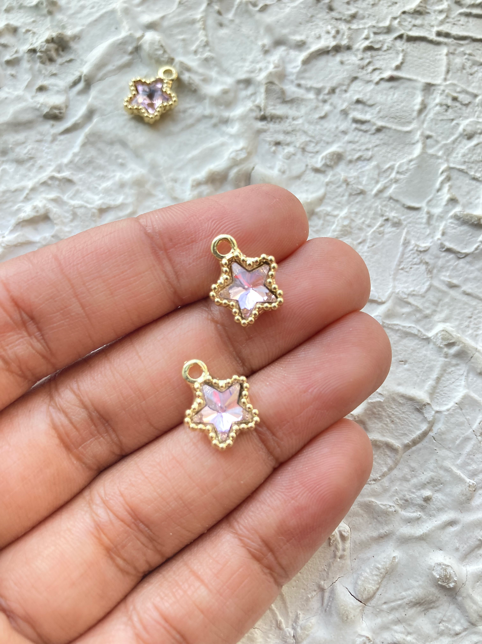 Thumbnail: Star glass with alloy frame charm