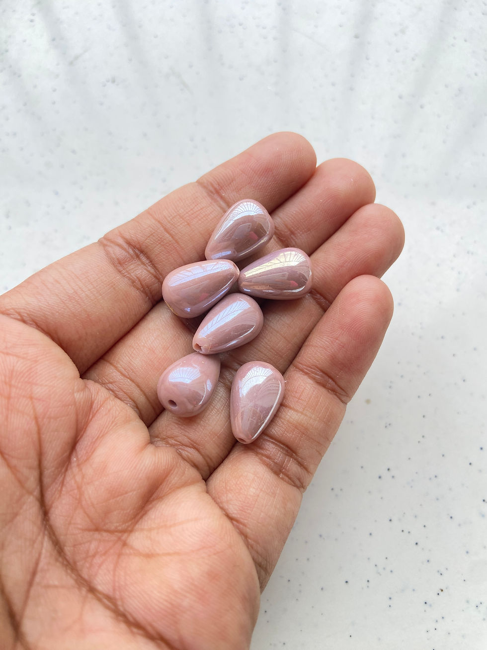 Thumbnail: Shiny opaque acrylic teardrop bead, vertically drilled (1pc)