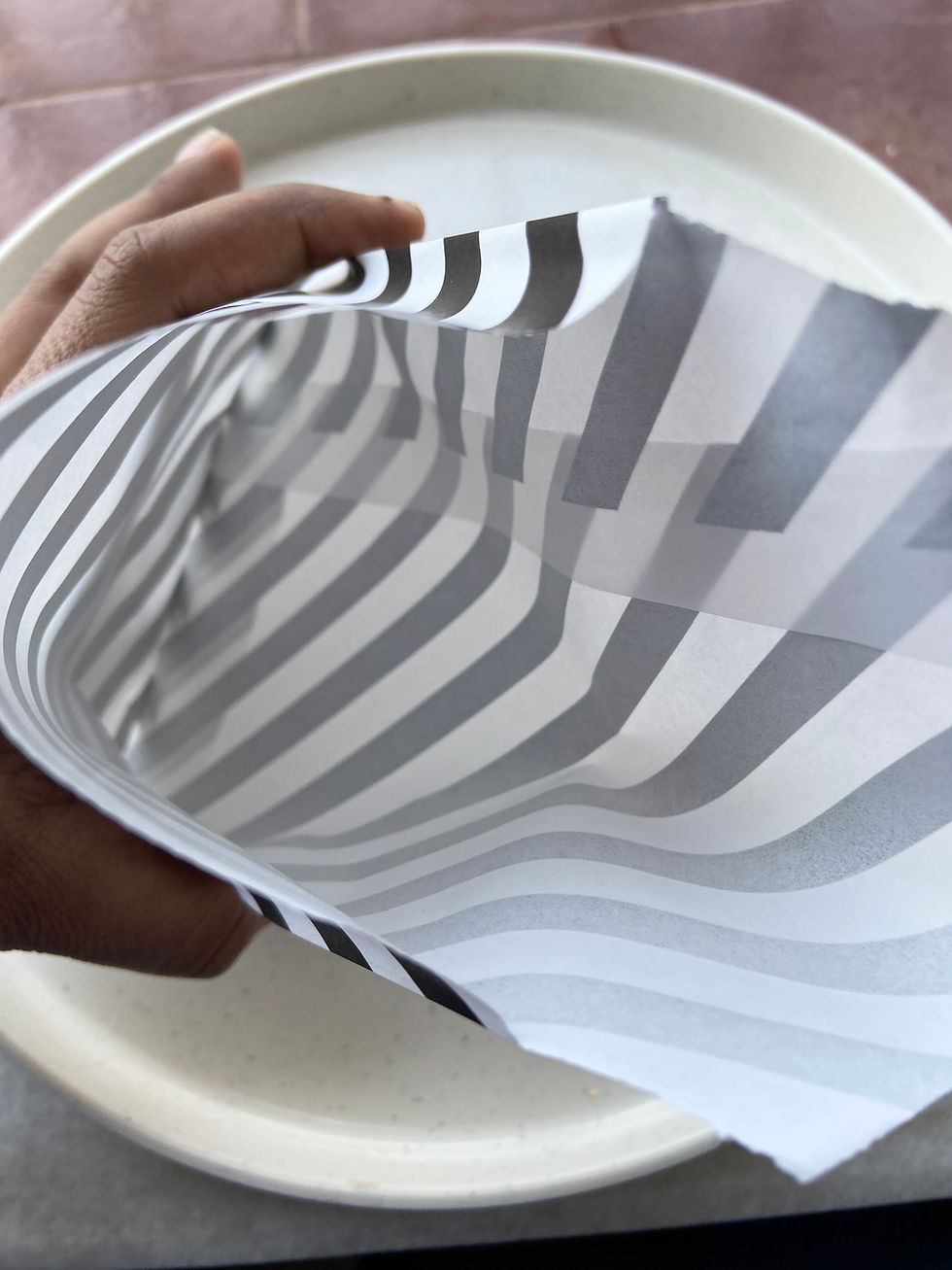 Thumbnail: Black and white paper bag without handle