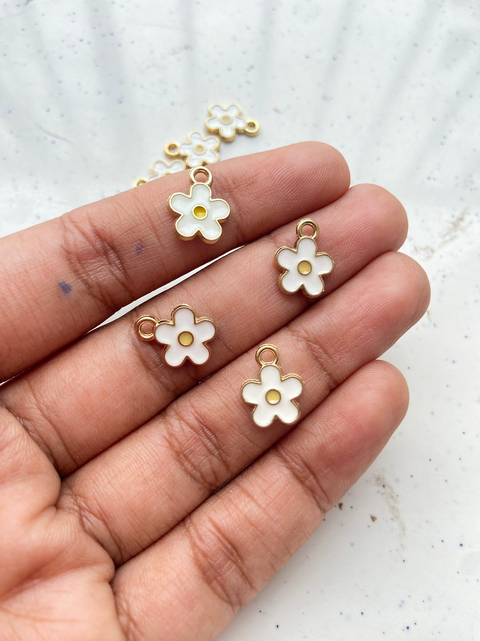 Thumbnail: Colourful small enamel flower charm