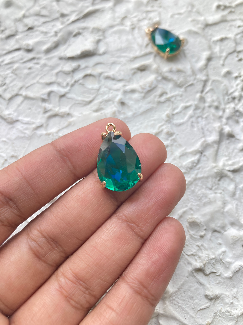 Thumbnail: Gold plated waterdrop zircon colourful charm