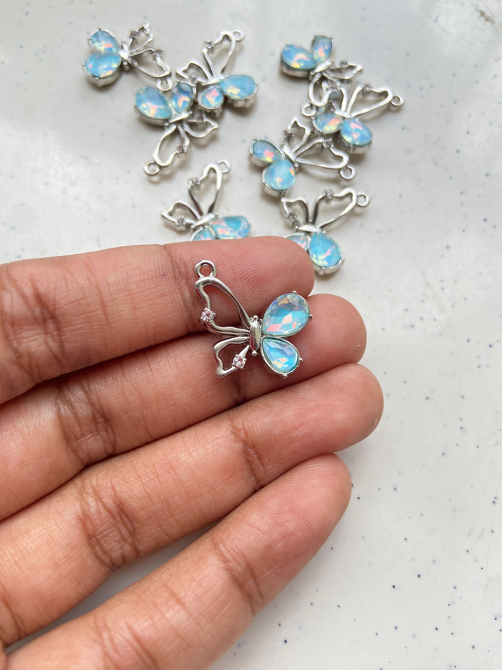 Thumbnail: Alloy rhinestone butterfly charm