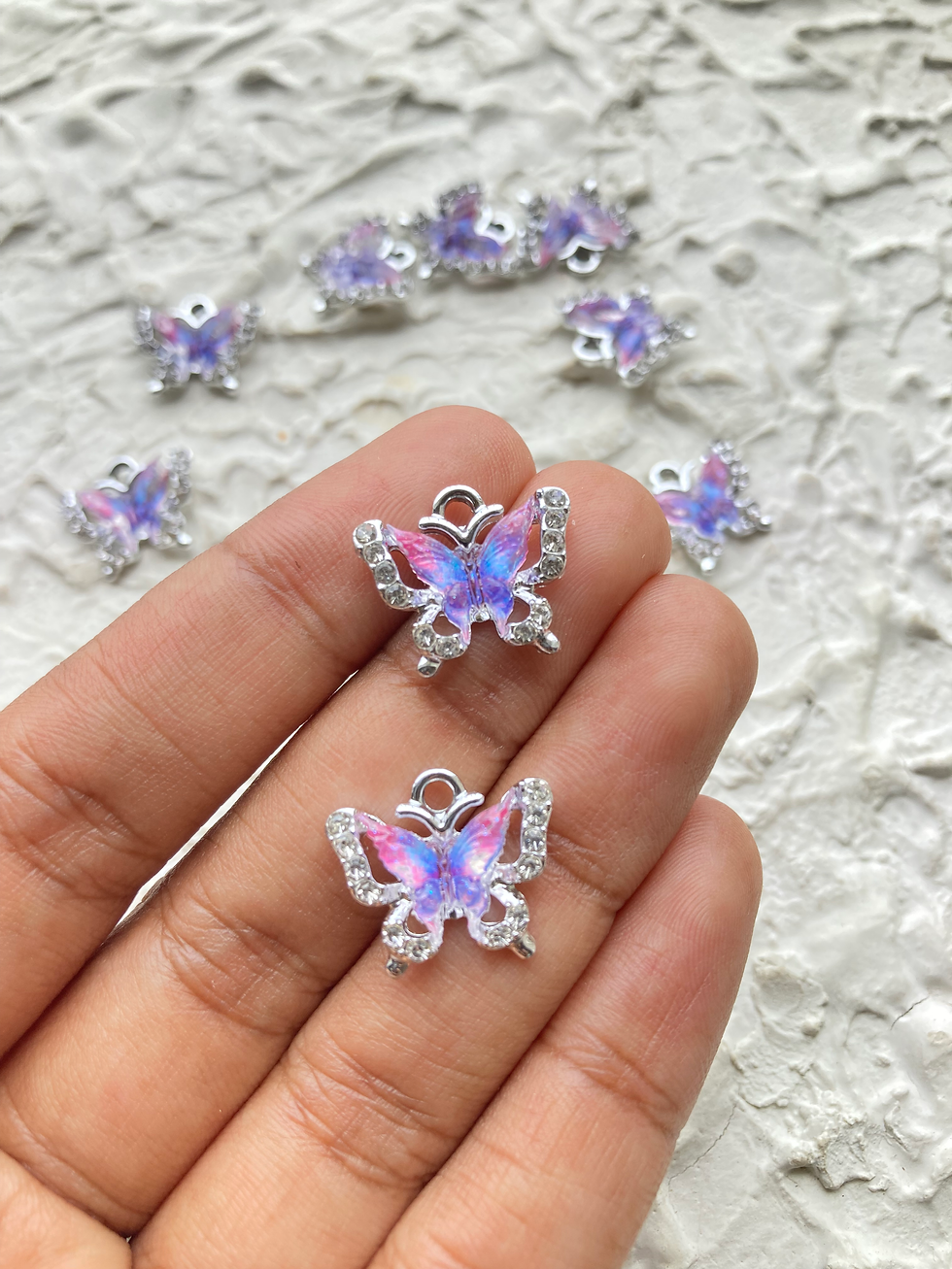 Thumbnail: Colourful crystal butterfly charm