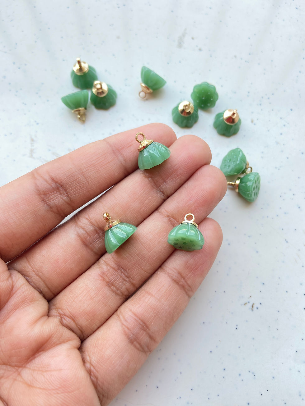 Thumbnail: Seed pod of lotus glass charm