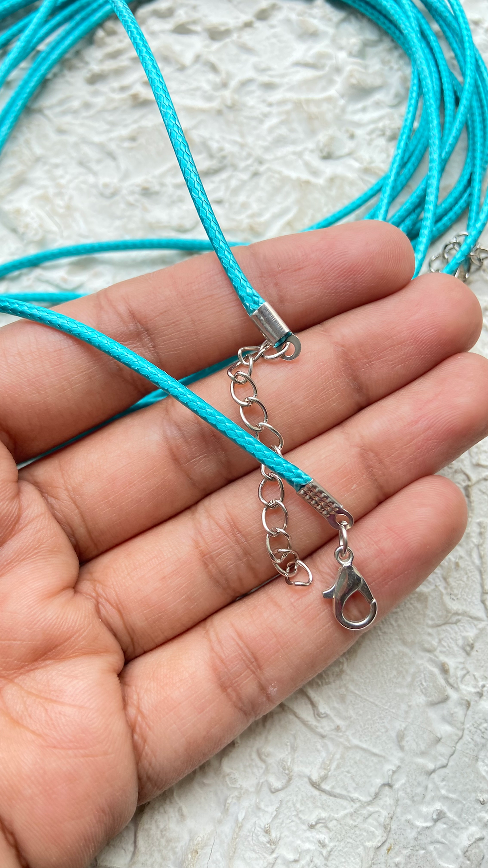 Thumbnail: Waxed cord for necklace making with lobster clasp