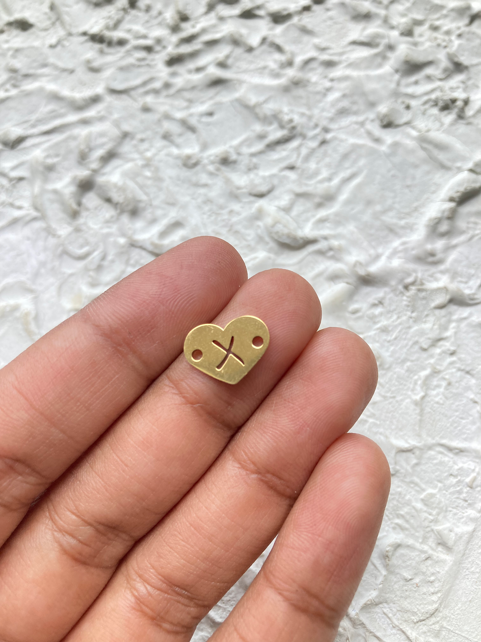 Thumbnail: 304 stainless steel alphabet cutout heart shape charm (O to Z)
