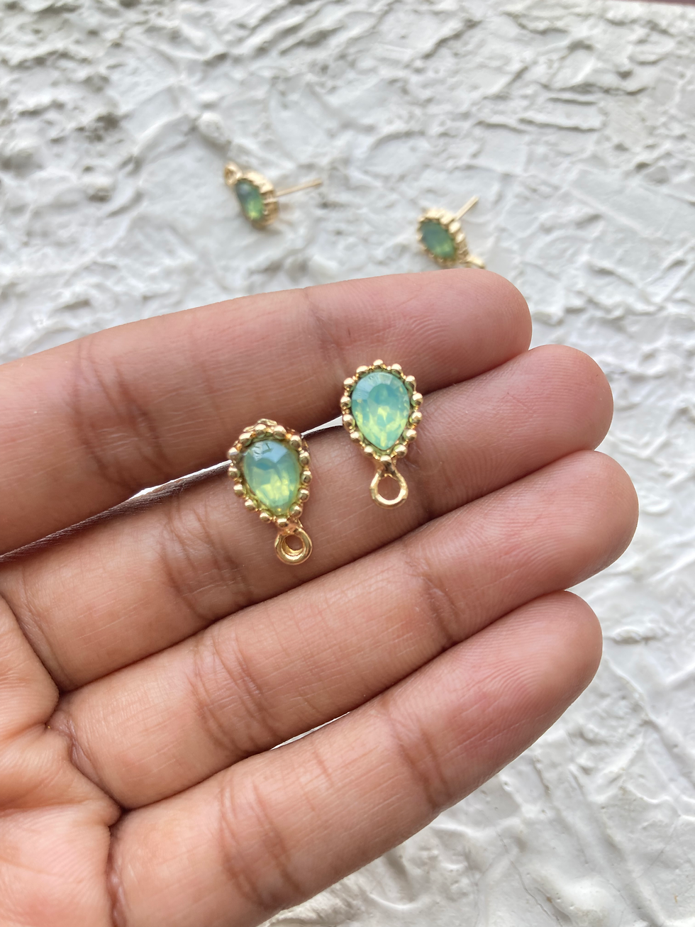 Thumbnail: Glass Stone drop shape stud