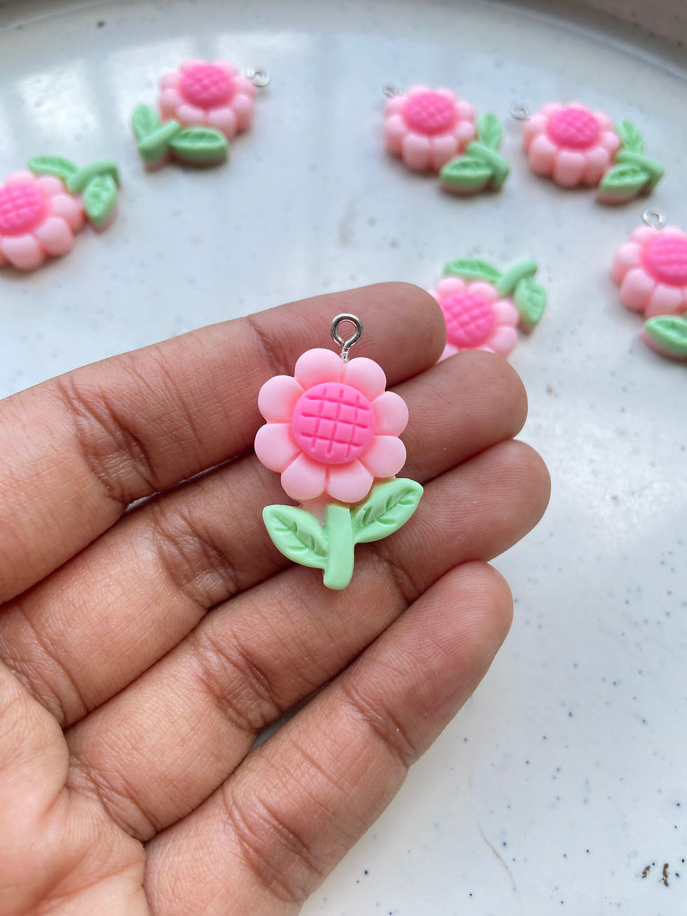Thumbnail: Colourful sunflower resin charm