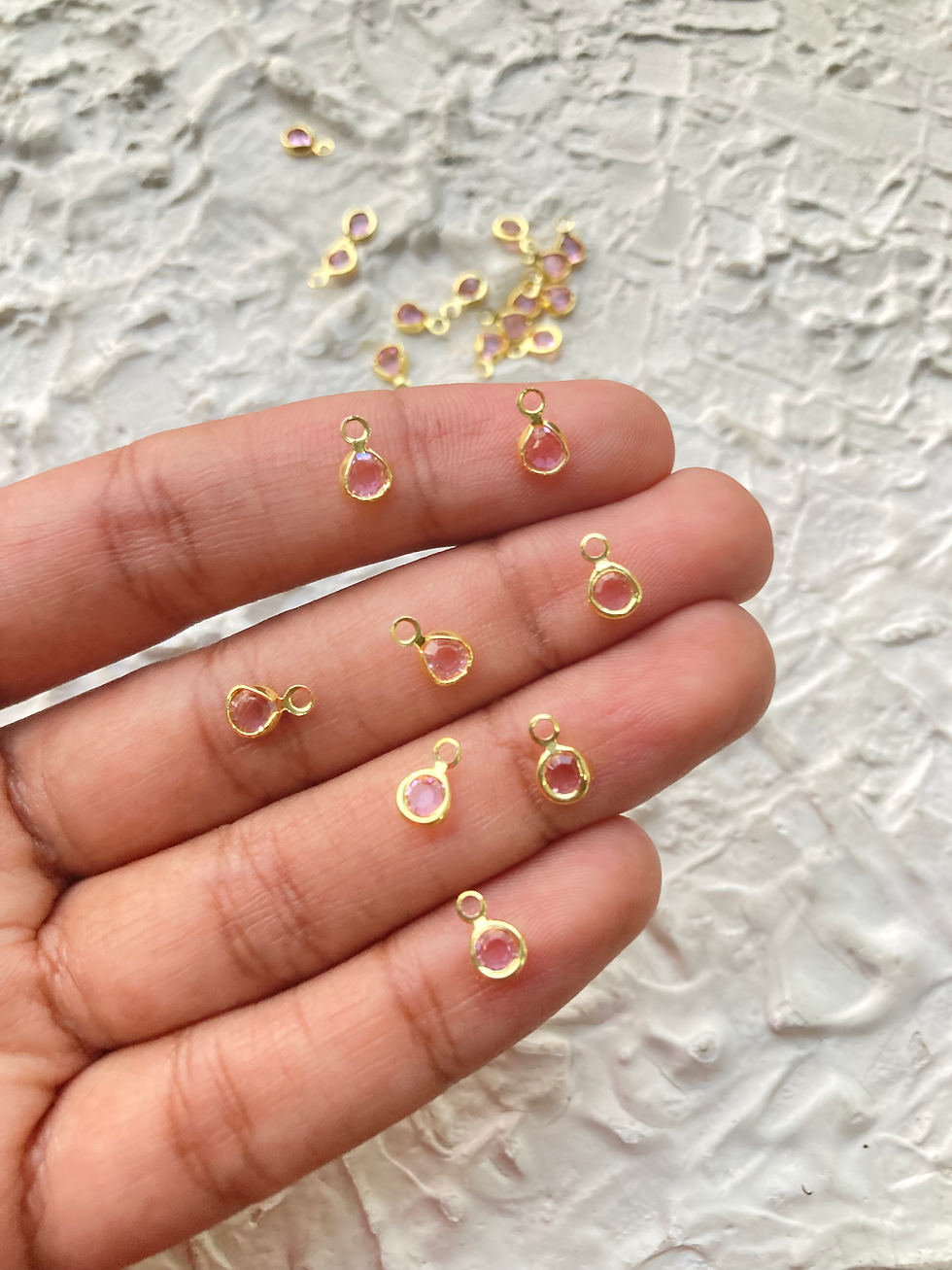 Thumbnail: Tiny colourful glass round charm