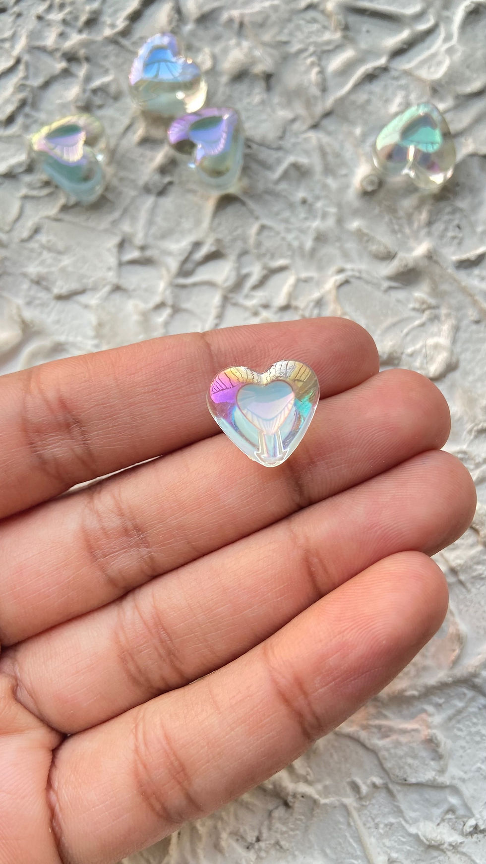 Thumbnail: Holographic colourful heart acrylic bead