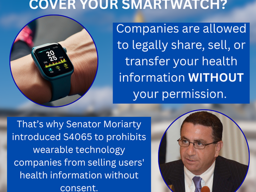 Moriarty Introduces Legislation to Protect Consumers Health Information