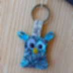 Porte-clés hibou en tissu fait main en Ardèche