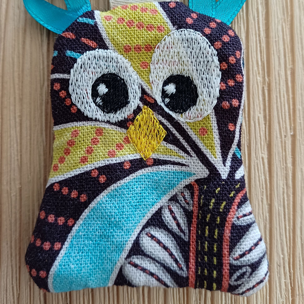 Porte-clé hibou en tissu