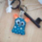 Porte-clés hibou fait mains en France