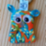 Porte-clés hibou en tissu fait  main en Ardèche