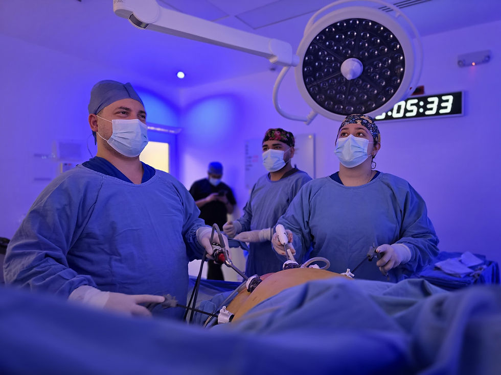 Eye-level view of a modern hospital operating room prepared for bariatric surgery