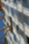 The side of a building under construction