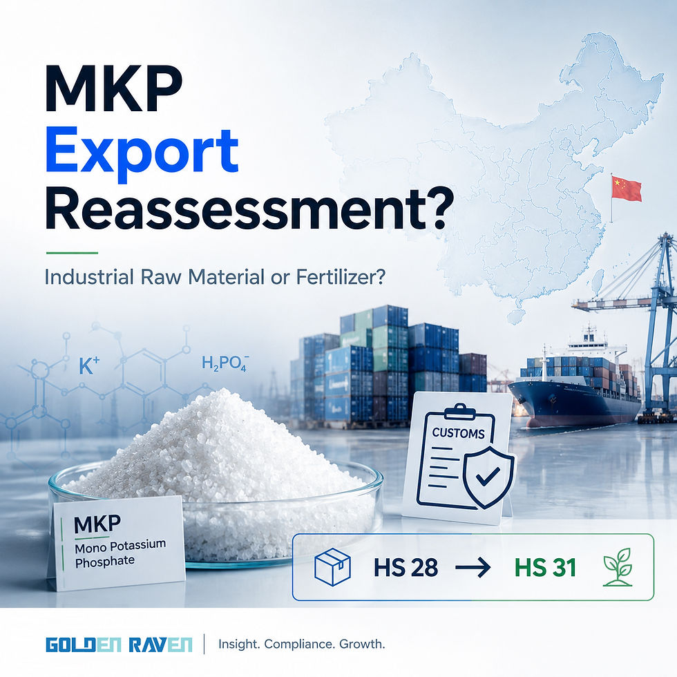Mono Potassium Phosphate MKP export positioning and customs classification analysis for global fertilizer and phosphate supply chains.