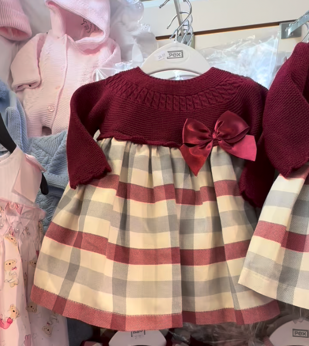 Baby Girl Red Dress with Bow Accent